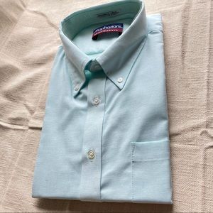 3/$30 🆕 Vintage Wrinkle Free Broadcloth Button Down Short Sleeve Shirt NWT